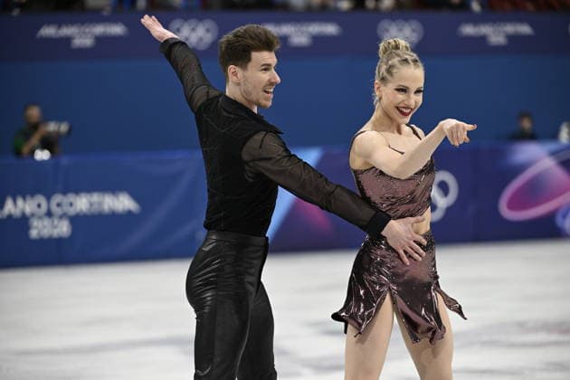 LKS 20260209 Juulia Turkkila and Matthias Versluis of Finland compete during the Figure skating, Eiskunstlauf ice dance - rhythm dance event in Milan at the Milano Cortina Winter Olympics on February 9, 2026. - EMMI KORHONEN Milano Italy zSRQU4zU6Jw  Copyright: xEmmixKorhonenx zSRQU4zU6Jw