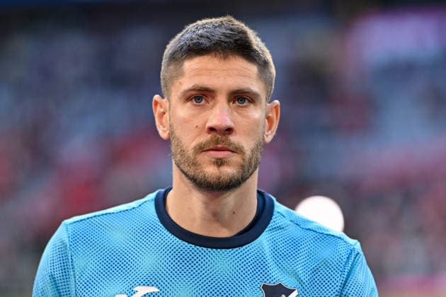 GER, Bayern, Muenchen, Fussball, FC Bayern Muenchen - TSG Hoffenheim, in der Allianz Arena, Muenchen, Bundesliga, 21. Spieltag, 08.02.26, v.l. Andrej Kramaric (TSG Hoffenheim, 27), im Portrait, Einzelbild, Freisteller DFL DFB regulations prohibit any use of photographs as image sequences and or quasi-video, *** GER, Bayern, Muenchen, Fußball, FC Bayern Muenchen TSG Hoffenheim, in der Allianz Arena, Muenchen, Bundesliga, 21 Spieltag, 08 02 26, v l Andrej Kramaric TSG Hoffenheim, 27 , im Portrait, Einzelbild, Freisteller DFL DFB regulations prohibit any use of photographs as image sequences and or quasi video, Copyright: HMB-Media MichaelxNibel