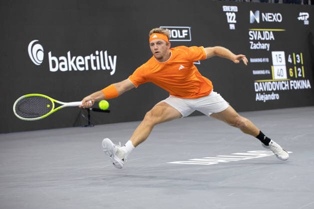 February 9, 2026, Frisco, Texas, USA: ALEJANDRO DAVIDOVICH FOKINA (ESP) uses a forehand during a menÃ¢â‚¬â ¢s singles match at 2026 Nexo Dallas Open at The Ford Center at The Star in Frisco, Texas. Fokina defeated Svadja 6:4, 7:6. Tennis 2026: Dallas Open: Fokina 6:4, 7:6 Svadja  - ZUMAh193 20260209_zsp_h193_054 Copyright: xDanielxMcGregor-Huyerx