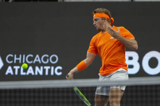 February 9, 2026, Frisco, Texas, USA: ALEJANDRO DAVIDOVICH FOKINA (ESP) uses a forehand during a menÃ¢â‚¬â ¢s singles match at 2026 Nexo Dallas Open at The Ford Center at The Star in Frisco, Texas. Fokina defeated Svadja 6:4, 7:6. Tennis 2026: Dallas Open: Fokina 6:4, 7:6 Svadja  - ZUMAh193 20260209_zsp_h193_060 Copyright: xDanielxMcGregor-Huyerx