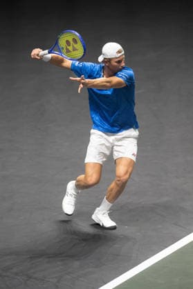 ROTTERDAM, NETHERLANDS - FEBRUARY 09: Nicolai Budkov Kjaer of Norway in action against Jaume Munar of Spain on Day 1 of the ABN AMRO Open at Rotterdam Ahoy on February 9, 2026 in Rotterdam, Netherlands. (Photo by Andy Astfalck) Netherlands Copyright: xAndyxAstfalckx