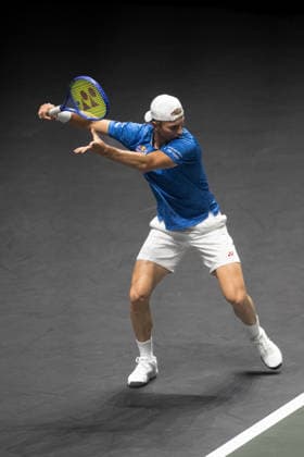 ROTTERDAM, NETHERLANDS - FEBRUARY 09: Nicolai Budkov Kjaer of Norway in action against Jaume Munar of Spain on Day 1 of the ABN AMRO Open at Rotterdam Ahoy on February 9, 2026 in Rotterdam, Netherlands. (Photo by Andy Astfalck) Netherlands Copyright: xAndyxAstfalckx