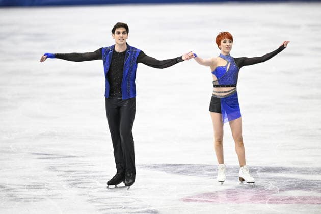 Winter Olympics - Evgeniia Lopareva and Geoffrey Brissaud At Figure skating, Eiskunstlauf Team Event Ice Dance-Rhythm Dance - Milan Evgeniia Lopareva and partner Geoffrey Brissaud of Team France compete in Ice Dance - Rhythm Dance Qualification on day three of the Milano Cortina 2026 Winter Olympic Games, Olympische Spiele, Olympia, OS at Milano Ice Skating Arena on February 9, 2026 in Milan, Italy. Photo by JMP ABACAPRESS.COM Milan Italy  Copyright: xJMP ABACAx