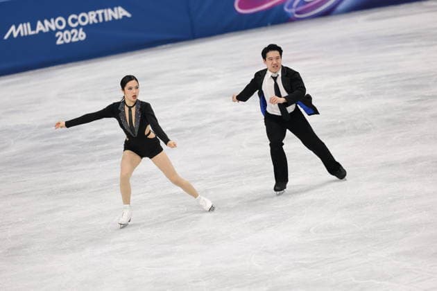 Winter Olympics - Figure skating, Eiskunstlauf Team Event Ice Dance-Rhythm Dance - Milan Hannah Lim and partner Ye Quan of Team Republic of Korea compete in the figure skating team event ice dance-rhythm dance during the Milano Cortina 2026 Winter Olympic Games, Olympische Spiele, Olympia, OS at Milano Ice Skating Arena in Milan on February 9, 2026. Photo by Alexis Jumeau ABACAPRESS.COM Milan Italy  Copyright: xJMP ABACAx
