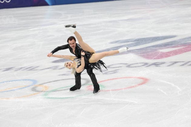 Winter Olympics - Figure skating, Eiskunstlauf Team Event Ice Dance-Rhythm Dance - Milan Olivia Smart and partner Tim Dieck of Team Spain compete in the figure skating team event ice dance-rhythm dance during the Milano Cortina 2026 Winter Olympic Games, Olympische Spiele, Olympia, OS at Milano Ice Skating Arena in Milan on February 9, 2026. Photo by Alexis Jumeau ABACAPRESS.COM Milan Italy  Copyright: xJMP ABACAx