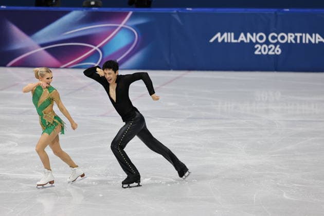 Winter Olympics - Figure skating, Eiskunstlauf Team Event Ice Dance-Rhythm Dance - Milan Holly Harris and partner Jason Chan of Team Australia compete in the figure skating team event ice dance-rhythm dance during the Milano Cortina 2026 Winter Olympic Games, Olympische Spiele, Olympia, OS at Milano Ice Skating Arena in Milan on February 9, 2026. Photo by Alexis Jumeau ABACAPRESS.COM Milan Italy  Copyright: xJMP ABACAx