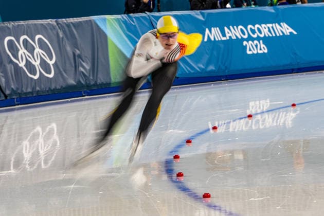 VANHOUTTE Fran from Belgium during the 1000 mt women Speed skating, Eisschnelllauf at the Milano Cortina 2026 Winter Olympics, in Milan (Italy) February 9, 2026 (Photo Gian Mattia D Alberto LaPresse)  Copyright: xGianxMattiaxD Alberto LaPressex