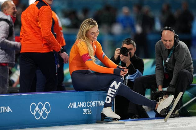 LEERDAM Jutta from Nederland during the 1000 mt women Speed skating, Eisschnelllauf at the Milano Cortina 2026 Winter Olympics, in Milan (Italy) February 9, 2026 (Photo Gian Mattia D Alberto LaPresse)  Copyright: xGianxMattiaxD Alberto LaPressex