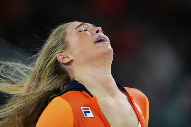 LEERDAM Jutta from Nederland during the 1000 mt women Speed skating, Eisschnelllauf at the Milano Cortina 2026 Winter Olympics, in Milan (Italy) February 9, 2026 (Photo Gian Mattia D Alberto LaPresse)  Copyright: xGianxMattiaxD Alberto LaPressex