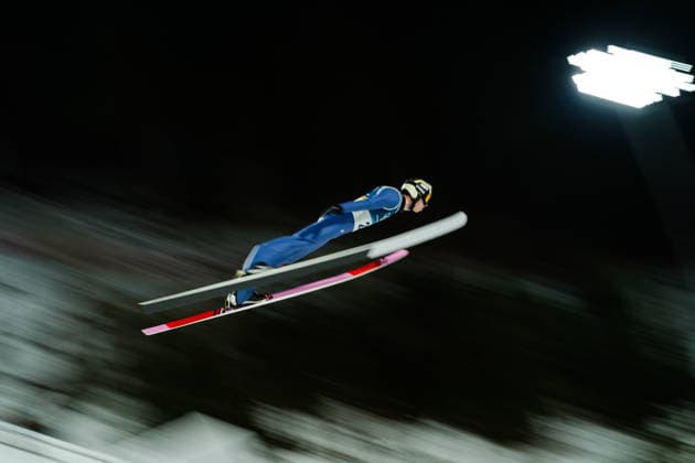 Milano Cortina 2026 Winter Olympics VAL DI FIEMME, ITALY - FEBRUARY 09: An athlete competes during the Men s Ski jumping, Skispringen, Ski, nordisch on day three of the Milano Cortina 2026 Winter Olympic Games, Olympische Spiele, Olympia, OS at Predazzo Ski Jumping Stadium in Val di Fiemme, Italy on February 09, 2026. Cemal Yurttas Anadolu Val di Fiemme Italy. Editorial use only. Please get in touch for any other usage.  Copyright: x2026xAnadoluxCemalxYurttasx