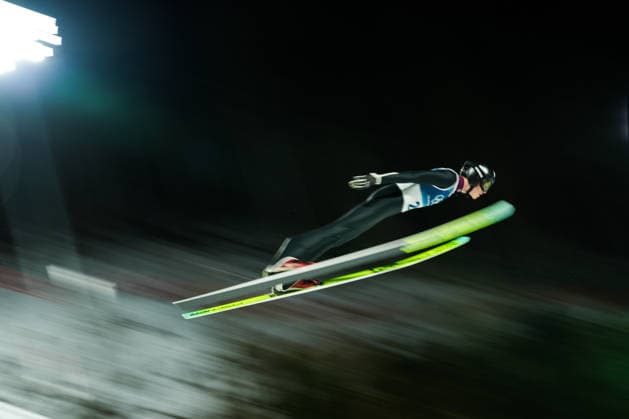 Milano Cortina 2026 Winter Olympics VAL DI FIEMME, ITALY - FEBRUARY 09: An athlete competes during the Men s Ski jumping, Skispringen, Ski, nordisch on day three of the Milano Cortina 2026 Winter Olympic Games, Olympische Spiele, Olympia, OS at Predazzo Ski Jumping Stadium in Val di Fiemme, Italy on February 09, 2026. Cemal Yurttas Anadolu Val di Fiemme Italy. Editorial use only. Please get in touch for any other usage.  Copyright: x2026xAnadoluxCemalxYurttasx