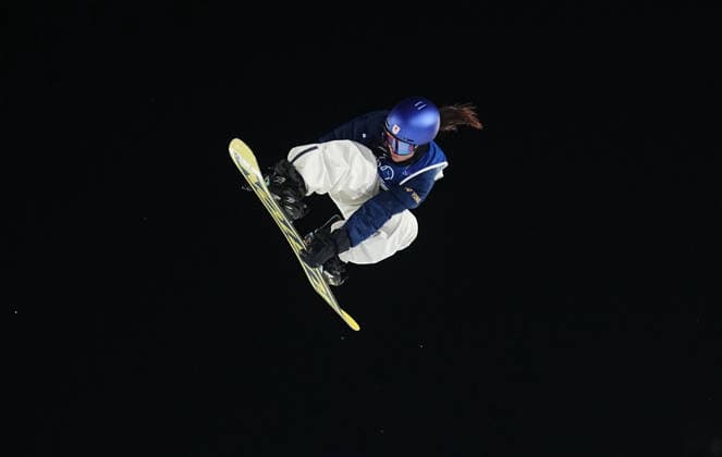 Mari Fukada (Japan) competes during the Women s Big Air Snowboard competition on Day 3 of the Milano Cortina 2026 Winter Olympic Games, Olympische Spiele, Olympia, OS at Livigno Snow Park on February 9, 2026 in Livigno, Italy. Thor Wegner DeFodi Images (Photo by DeFodi Images) - *** Mari Fukada Japan competes during the Women s Big Air Snowboard competition on Day 3 of the Milano Cortina 2026 Winter Olympic games at Livigno Snow Park on February 9, 2026 in Livigno, Italy Thor Wegner DeFodi Images Photo by DeFodi Images
