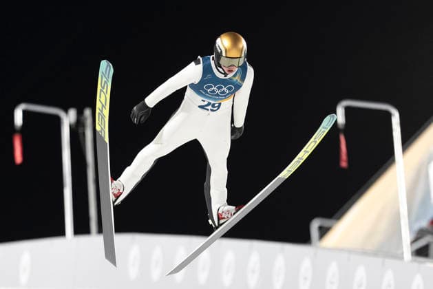 Ski jumping, Skispringen, Ski, nordisch - Milano Cortina 2026 Winter Olympics Day 3 Jason Colby of Team United States in action in the Men s Ski Jumping normal hill Individual HS107 competition during day three of the Milano Cortina 2026 Winter Olympics at Predazzo Ski Jumping Stadium in Predazzo, Italy. Predazzo Italy  Copyright: xAndrzejxIwanczukx originalFilename:iwanczuk-skijumpi260210_npuyE.jpg