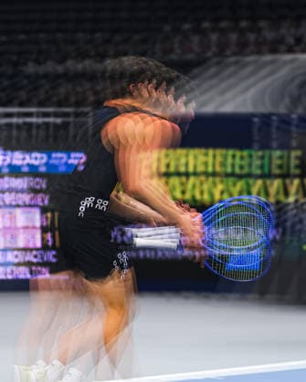 February 9, 2026, Frisco, Texas, USA: BEN SHELTON during his doubles match against Grigor Dimitrov & Georgi Georgiev at the Dallas Open round of 16. Ben Shelton & Aleksandar Kovacevic defeat Grigor Dimitrov & Georgi Georgiev in 3 sets. 5:7, 7:6, and 10:3. Frisco USA - ZUMAm348 20260209_znp_m348_018 Copyright: xLuisxRevillaxMatax