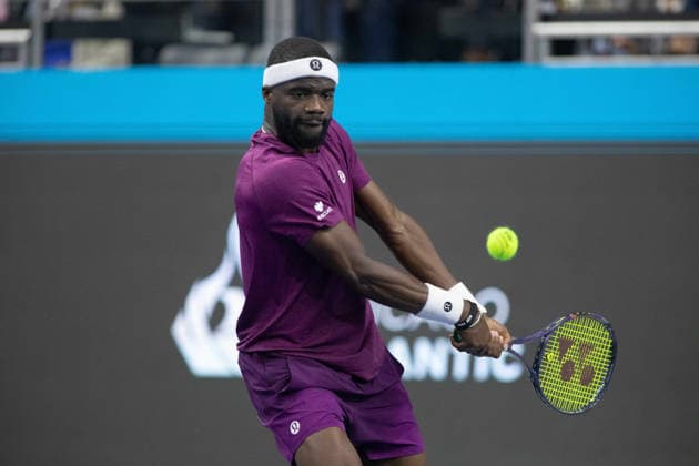 February 9, 2026, Frisco, Texas, USA: FRANCIS TIAFOE (USA) uses a forehand during a menÃ¢â‚¬â ¢s singles match at 2026 Nexo Dallas Open at The Ford Center at The Star in Frisco, Texas. Tiafoe defeated Atmane 4:6, 6:2, 6:2. Tennis 2026: Dallas Open: Atmane 4:6, 6:2, 6:2 Tiafoe  - ZUMAh193 20260209_zsp_h193_136 Copyright: xDanielxMcGregor-Huyerx