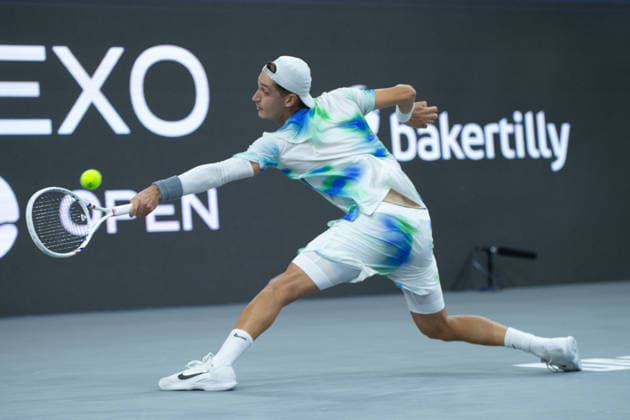 February 9, 2026, Frisco, Texas, USA: TERENCE ATMANE (FRA) uses a back hand during a menÃ¢â‚¬â ¢s singles match at 2026 Nexo Dallas Open at The Ford Center at The Star in Frisco, Texas. Tiafoe defeated Atmane 4:6, 6:2, 6:2. Tennis 2026: Dallas Open: Atmane 4:6, 6:2, 6:2 Tiafoe  - ZUMAh193 20260209_zsp_h193_160 Copyright: xDanielxMcGregor-Huyerx