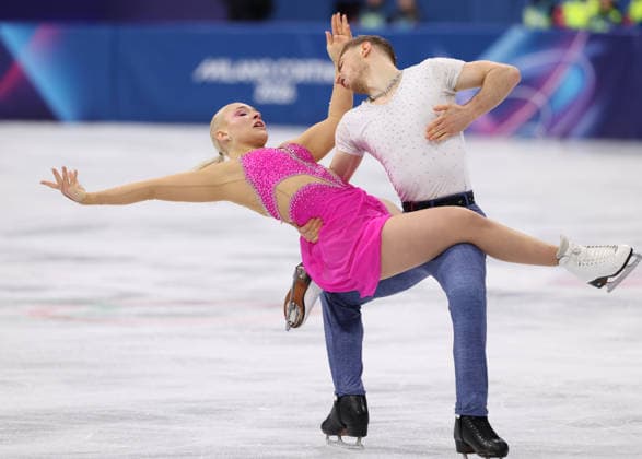 (260209) -- MILAN, Feb. 9, 2026 -- Natalie Taschlerova (L) Filip Taschler of the Czech Republic compete during the rhythm dance of Figure skating, Eiskunstlauf ice dance competition at the Milan-Cortina 2026 Olympic Winter games, Winterspiele,Spiele, Summer games in Milan, Italy, Feb. 9, 2026. ) (MICO2026)ITALY-MILAN-OLYMPIC WINTER GAMES-FIGURE SKATING-ICE DANCE-RHYTHM DANCE ChenxYichen 