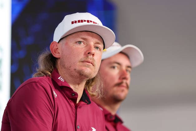 LIV GOLF PRESSER, Marc Leishman, Elvis Smylie, Cam Smith and Lucas Herbert of the Ripper GC Squad speak during a LIV Golf media opportunity at LIV Golf Adelaide Media Centre in Adelaide, South Australia, Tuesday, February 10, 2026. ( NO ARCHIVING Adelaide South Australia Australia  Copyright: xMattxTurnerx 20260210155387364604