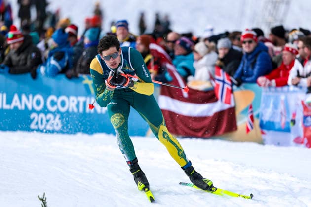OLYMPICS - Winter Olympic Games, Olympische Spiele, Olympia, OS Milano Cortina 2026 TESERO,ITALY,10.FEB.26 - OLYMPICS, NORDIC SKIING, CROSS COUNTRY SKIING - Winter Olympic Games Milano Cortina 2026, sprint classic, men and women, qualification. Image shows Hugo Hinckfuss (AUS).  GEPAxpictures xMatthiasxTrinkl
