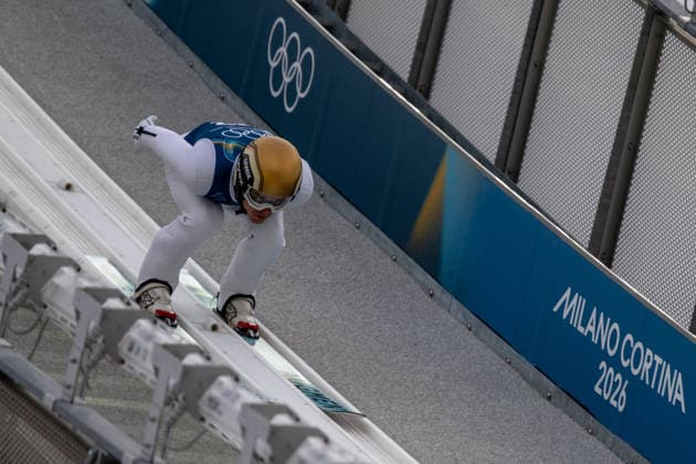 OLYMPICS - Winter Olympic Games, Olympische Spiele, Olympia, OS Milano Cortina 2026 VAL DI FIEMME,ITALY,10.FEB.26 - OLYMPICS, NORDIC SKIING, NORDIC COMBINED, Ski jumping, Skispringen, Ski, nordisch - Winter Olympic Games Milano Cortina 2026, normal hill, training . Image shows Stefan Rettenegger (AUT).  GEPAxpictures xOliverxLerch