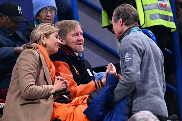 Dutch King Willem-Alexander and Queen Maxima attend the Short Track Speed skating, Eisschnelllauf competition at the Milano Cortina 2026 Olympic Winter games, Winterspiele,Spiele, Summer games on Tuesday 10 February 2026 in Milan, Italy. The XXV Winter Olympics take place from 6 to 22 February 2026 in Italy. JASPERxJACOBS  x162341582x