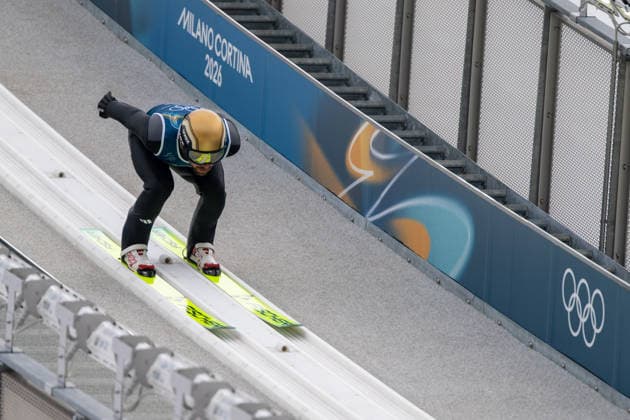 OLYMPICS - Winter Olympic Games, Olympische Spiele, Olympia, OS Milano Cortina 2026 VAL DI FIEMME,ITALY,10.FEB.26 - OLYMPICS, NORDIC SKIING, NORDIC COMBINED, Ski jumping, Skispringen, Ski, nordisch - Winter Olympic Games Milano Cortina 2026, normal hill, training . Image shows Johannes Rydzek (GER).  GEPAxpictures xOliverxLerch