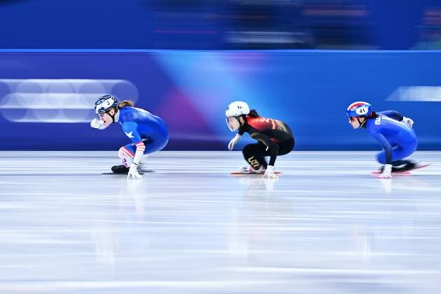 US Corinne Stoddard, Chinese Xinran Wang and Italian Arianna Sighel during the women s 500m heats of the Short Track Speed skating, Eisschnelllauf competition at the Milano Cortina 2026 Olympic Winter games, Winterspiele,Spiele, Summer games on Tuesday 10 February 2026 in Milan, Italy. The XXV Winter Olympics take place from 6 to 22 February 2026 in Italy. JASPERxJACOBS  x162343459x