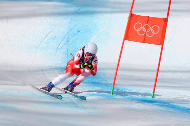 OLYMPICS - Winter Olympic Games, Olympische Spiele, Olympia, OS Milano Cortina 2026 CORTINA D AMPEZZO,ITALY,10.FEB.26 - OLYMPICS, ALPINE SKIING - Winter Olympic Games Milano Cortina 2026, team combined, downhill, women. Image shows Janine Schmitt (SUI).  GEPAxpictures xMaticxKlansek