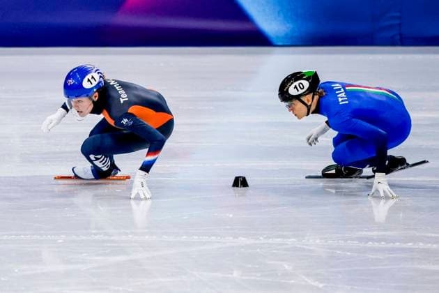 Michelle Velzeboer of the Netherlands and Arianna Fontana of Italy Women s 500m, Milano Cortina 2026 Winter Olympics: Day 4, Short Track Speed skating, Eisschnelllauf - Milano Cortina 2026 Winter Olympics: Day 4, Milano Speed Skating Stadium, February 10, 2026, Milan, Italy.