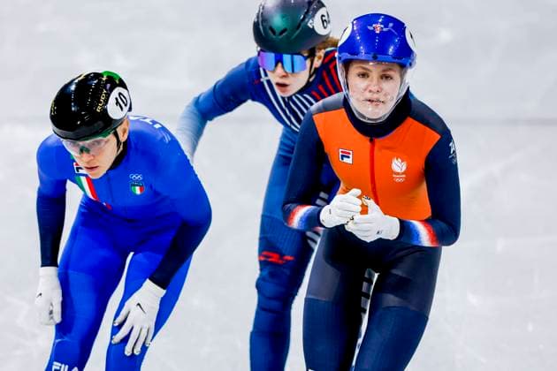 Michelle Velzeboer of the Netherlands and Arianna Fontana of Italy Women s 500m, Milano Cortina 2026 Winter Olympics: Day 4, Short Track Speed skating, Eisschnelllauf - Milano Cortina 2026 Winter Olympics: Day 4, Milano Speed Skating Stadium, February 10, 2026, Milan, Italy.