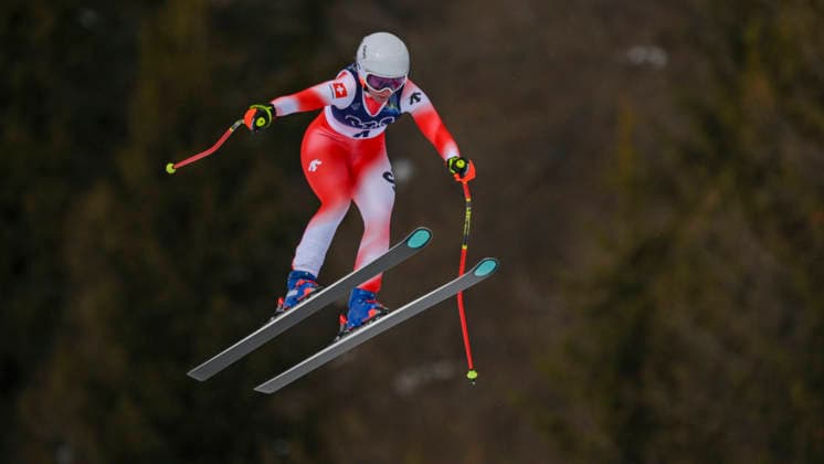 OLYMPICS - Winter Olympic Games, Olympische Spiele, Olympia, OS Milano Cortina 2026 CORTINA D AMPEZZO,ITALY,10.FEB.26 - OLYMPICS, ALPINE SKIING - Winter Olympic Games Milano Cortina 2026, team combined, downhill, women. Image shows Janine Schmitt (SUI).  GEPAxpictures xAlexanderxSolc