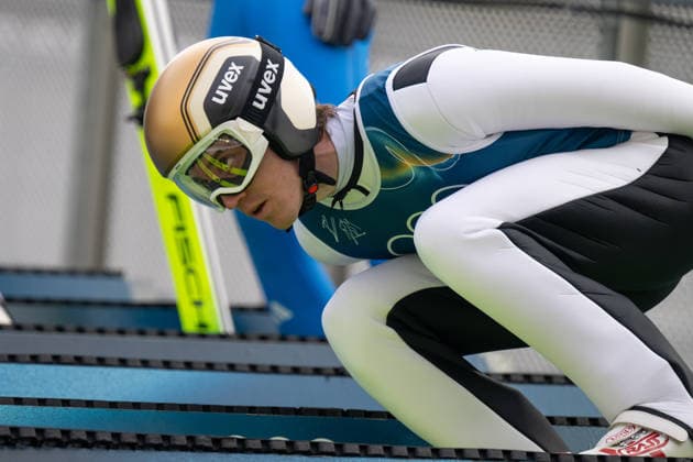 OLYMPICS - Winter Olympic Games, Olympische Spiele, Olympia, OS Milano Cortina 2026 VAL DI FIEMME,ITALY,10.FEB.26 - OLYMPICS, NORDIC SKIING, NORDIC COMBINED, Ski jumping, Skispringen, Ski, nordisch - Winter Olympic Games Milano Cortina 2026, normal hill, training . Image shows Thomas Rettenegger (AUT).  GEPAxpictures xOliverxLerch
