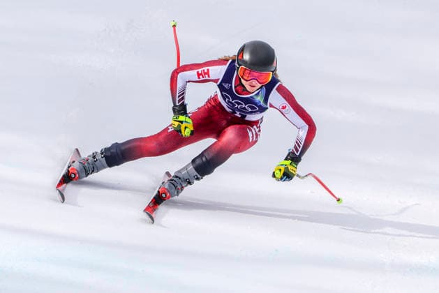 OLYMPICS - Winter Olympic Games, Olympische Spiele, Olympia, OS Milano Cortina 2026 CORTINA D AMPEZZO,ITALY,10.FEB.26 - OLYMPICS, ALPINE SKIING - Winter Olympic Games Milano Cortina 2026, team combined, downhill, women. Image shows Valerie Grenier (CAN).  GEPAxpictures xMaticxKlansek