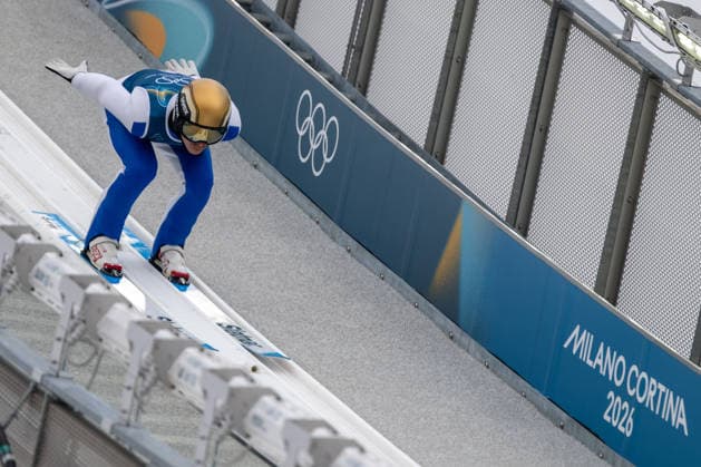 OLYMPICS - Winter Olympic Games, Olympische Spiele, Olympia, OS Milano Cortina 2026 VAL DI FIEMME,ITALY,10.FEB.26 - OLYMPICS, NORDIC SKIING, NORDIC COMBINED, Ski jumping, Skispringen, Ski, nordisch - Winter Olympic Games Milano Cortina 2026, normal hill, training . Image shows Gasper Brecl (SLO).  GEPAxpictures xOliverxLerch
