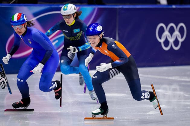 2026-02-10 Short Track Speed skating, Eisschnelllauf - Milano Cortina 2026 Winter Olympics - Day 4 MILAN, ITALY - FEBRUARY 10: Xandra Velzeboer of the Netherlands competing in the Women s 500m during Day 4 of Short Track Speed Skating - Milano Cortina 2026 Winter Olympics at Milano Ice Skating Arena on February 10, 2026 in Milan, Italy. (Photo by Joris Verwijst BSR Agency) Milan Italy Content not available for redistribution in The Netherlands directly or indirectly through any third parties. Copyright: xBSRxAgencyx