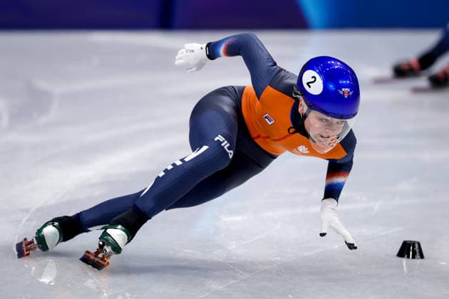2026-02-10 Short Track Speed skating, Eisschnelllauf - Milano Cortina 2026 Winter Olympics - Day 4 MILAN, ITALY - FEBRUARY 10: Xandra Velzeboer of the Netherlands competing in the Women s 500m during Day 4 of Short Track Speed Skating - Milano Cortina 2026 Winter Olympics at Milano Ice Skating Arena on February 10, 2026 in Milan, Italy. (Photo by Joris Verwijst BSR Agency) Milan Italy Content not available for redistribution in The Netherlands directly or indirectly through any third parties. Copyright: xBSRxAgencyx