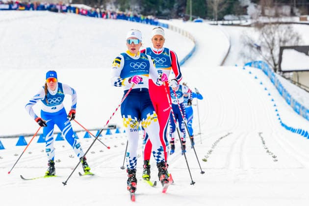 Winter Olympics in Milan Cortina 2026 Val di Fiemme, Italy 20260210. Jonna Sundling from Sweden and Kristine Stavaas Skistad from Norway during the cross-country sprint finals at the Tesero stadium during the Winter Olympics in Milano Cortina 2026. Photo: Lise Aaserud NTB Val di Fiemme Italy EDITORIAL USE ONLY. RESTRICTED USE FOR BETTING COMPANIES Ref:_SPODBXoEG24NTg.jpg *** Winter Olympics in Milan Cortina 2026 Val di Fiemme, Italy 20260210 Jonna Sundling from Sweden and Kristine Stavaas Skistad from Norway during the cross country sprint finals at the Tesero stadium during the Winter Olympics in Milano Cortina 2026 Photo Lise Aaserud NTB Val di Fiemme Italy EDITORIAL USE ONLY RESTRICTED USE FOR BETTING COMPANIES  Copyright: xLisexAserudx xNTBx