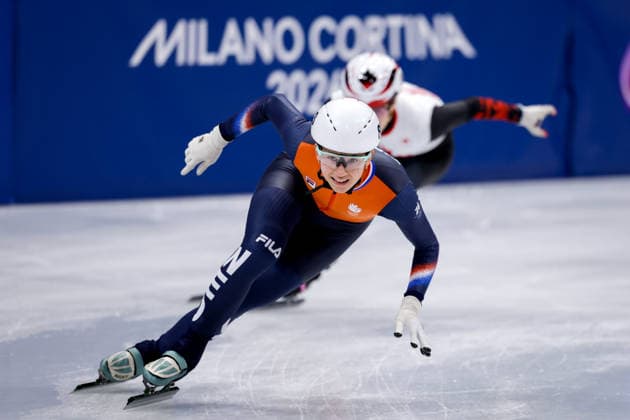 2026-02-10 Short Track Speed skating, Eisschnelllauf - Milano Cortina 2026 Winter Olympics - Day 4 MILAN, ITALY - FEBRUARY 10: Selma Poutsma of the Netherlands competing in the Women s 500m during Day 4 of Short Track Speed Skating - Milano Cortina 2026 Winter Olympics at Milano Ice Skating Arena on February 10, 2026 in Milan, Italy. (Photo by Joris Verwijst BSR Agency) Milan Italy Content not available for redistribution in The Netherlands directly or indirectly through any third parties. Copyright: xBSRxAgencyx