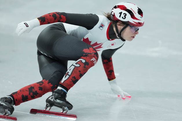 February 10, 2026, Milan, ITALY: Canada s Kim Boutin competes in the women s 500 meter short track Speed skating, Eisschnelllauf at the 2026 Winter Olympics, in Milan, Italy, Tuesday, Feb. 10, 2026. Canada News - February 10, 2026  - ZUMAc35_ 20260210_zaf_c35_002 Copyright: xDarrylxDyckx