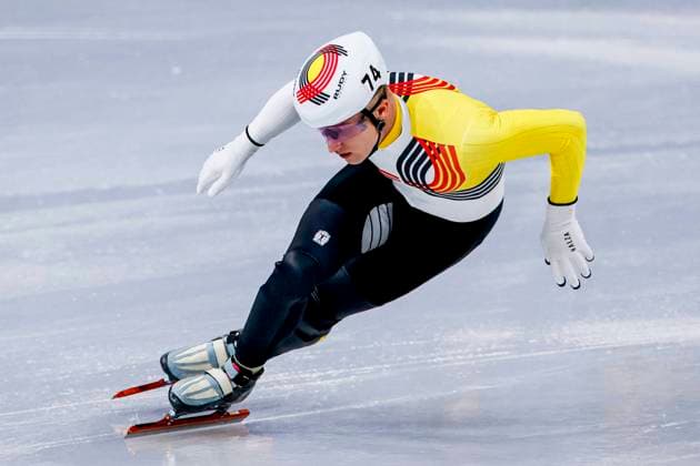 Ward Petre of Belgium Mixed Team Relay Quarterfinals, Milano Cortina 2026 Winter Olympics: Day 4, Short Track Speed skating, Eisschnelllauf - Milano Cortina 2026 Winter Olympics: Day 4, Milano Speed Skating Stadium, February 10, 2026, Milan, Italy.