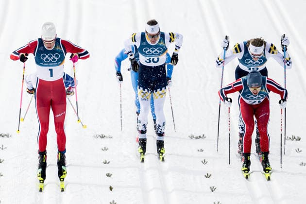 260210 Johannes Hosflot Klaebo of Norway, Jules Chappaz of France, Johan Häggström of Sweden, Edvin Anger of Sweden and Erik Valnes of Norway compete in the men s classic technique cross-country skiing sprint quarter final during day 4 of the 2026 Winter Olympics on February 10, 2026 in Val di Fiemme. Photo: Joel Marklund BILDBYRAN kod JM MT0970 skidor cross-country skiing langrenn Olympic Games, Olympische Spiele, Olympia, OS olympics winter olympics os ol olympiska spel vinter-os olympiske leker milano cortina 2026 milan cortina 2026 milano cortina 2026 olympic games milano cortina 2026 winter olympic games milano cortina-os milano cortina-ol vinter-ol 4 bbeng sprint sverige norge frankrike *** 260210 Johannes Hosflot Klaebo of Norway, Jules Chappaz of France, Johan Häggström of Sweden, Edvin Anger of Sweden and Erik Valnes of Norway compete in the men s classic technique cross country skiing sprint quarter final during day 4 of the 2026 Winter Olympics on February 10, 2026 in Val di Fiemme Photo Joel Marklund BILDBYRAN kod JM MT0970 skidor cross country skiing langrenn olympic games olympics winter olympics os ol olympiska spel vinter os olympiske leker milano cortina 2026 milan cortina 2026 milano cortina 2026 olympic games milano cortina 2026 winter olympic games milano cortina os milano cortina ol vinter ol 4 bbeng sprint sverige norge frankrike  Copyright: JOELxMARKLUND BB260210JM065