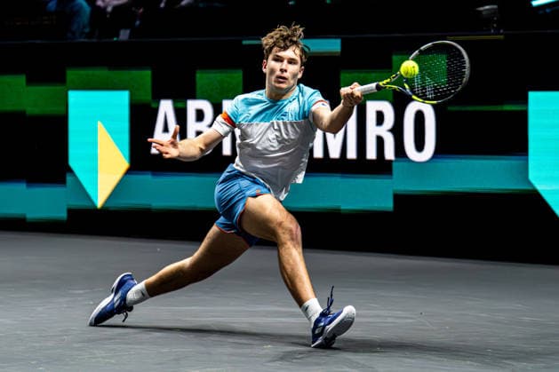 2026-02-10 ABN AMRO Open - Day Two ROTTERDAM, NETHERLANDS - FEBRUARY 10: Mees Rottgering competing during Day Two of the ABN AMRO Open at Rotterdam Ahoy on February 10, 2026 in Rotterdam, Netherlands. (Photo by Gabriel Calvino Alonso BSR Agency) Rotterdam Netherlands Content not available for redistribution in The Netherlands directly or indirectly through any third parties. Copyright: xBSRxAgencyx