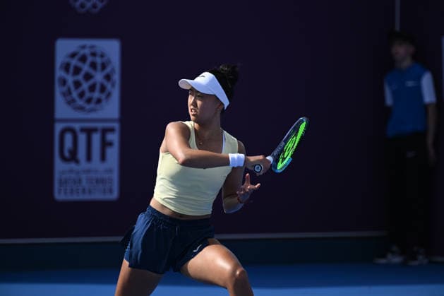 Qatar TotalEnergies Open 2026 - Day Three DOHA, QATAR FEBRUARY 10: Magdalena Frech of Poland in action against Ann Li of the United States in the second round on Day Three of the Qatar TotalEnergies Open, part of the Hologic WTA, Tennis Damen Tour, at the Khalifa International Tennis and Squash Complex on February 10, 2026 in Doha, Qatar. Doha Qatar  Copyright: xArturxWidakx originalFilename:widak-qatartot260210_nprxN.jpg