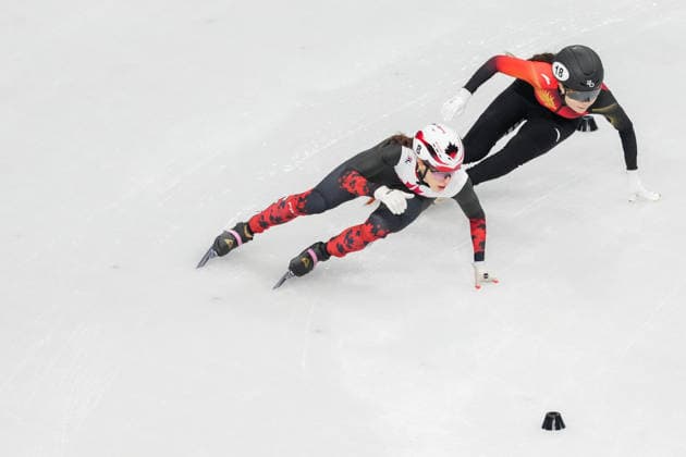 2026-02-10 - Milano Cortina 2026 Winter Olympics MILAN, ITALY - FEBRUARY 10: Florence Brunelle of Canada, Li Gong of China performing on the Mixed Team Relay - Quarterfinals during the Milano Cortina 2026 Winter Olympics at the Milano Ice Skating Arena on February 10, 2026 in Milan, Italy Milan Milano Ice Skating Arena Italy Content not available for redistribution in The Netherlands directly or indirectly through any third parties. Copyright: xAndrexWeeningx