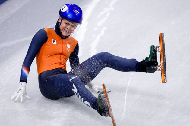 2026-02-10 Short Track Speed skating, Eisschnelllauf - Milano Cortina 2026 Winter Olympics - Day 4 MILAN, ITALY - FEBRUARY 10: Xandra Velzeboer of the Netherlands competing in the Mixed Team Relay during Day 4 of Short Track Speed Skating - Milano Cortina 2026 Winter Olympics at Milano Ice Skating Arena on February 10, 2026 in Milan, Italy. (Photo by Joris Verwijst BSR Agency) Milan Italy Content not available for redistribution in The Netherlands directly or indirectly through any third parties. Copyright: xBSRxAgencyx
