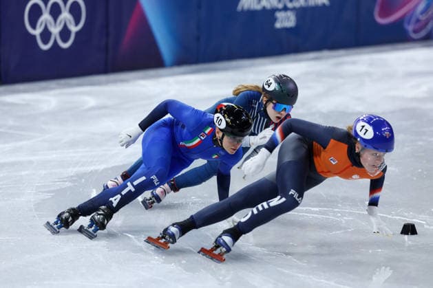 GIOCHI OLIMPICI - Olimpiadi Invernali Milano-Cortina 2026 - Short Track Speed skating, Eisschnelllauf Mixed Team Relay Finals Arianna Fontana (ITA) during the Olympic Winter Milano-Cortina 2026 Shirt Track Speed Skating Women s 500m Heats on February 10, 2026 at Milano Ice Skating Arena in Milan, Italy Cortina D Ampezzo Italy  Copyright: xIPAxSport ABACAx