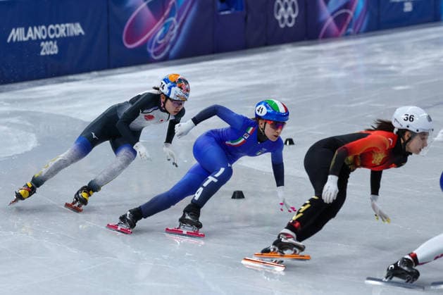 GIOCHI OLIMPICI - Olimpiadi Invernali Milano-Cortina 2026 - Short Track Speed skating, Eisschnelllauf Mixed Team Relay Finals Arianna Sighel (ITA) during the Olympic Winter Milano-Cortina 2026 Shirt Track Speed Skating Women s 500m Heats on February 10, 2026 at Milano Ice Skating Arena in Milan, Italy Cortina D Ampezzo Italy  Copyright: xIPAxSport ABACAx