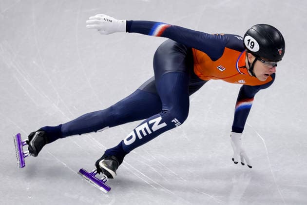 2026-02-10 Short Track Speed skating, Eisschnelllauf - Milano Cortina 2026 Winter Olympics - Day 4 MILAN, ITALY - FEBRUARY 10: Teun Boer of the Netherlands competing in the Mixed Team Relay during Day 4 of Short Track Speed Skating - Milano Cortina 2026 Winter Olympics at Milano Ice Skating Arena on February 10, 2026 in Milan, Italy. (Photo by Joris Verwijst BSR Agency) Milan Italy Content not available for redistribution in The Netherlands directly or indirectly through any third parties. Copyright: xBSRxAgencyx