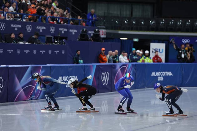 Team Italia during the Olympic Winter Milano-Cortina 2026 Shirt Track Speed skating, Eisschnelllauf Team Relay on February 10, 2026 at Milano Ice Skating Arena in Milan, Italy  Copyright: xFabrizioxCarabelli IPAxSportx xipa-agency.netx xx IPA_71219589 IPA_Agency_IPA71219589