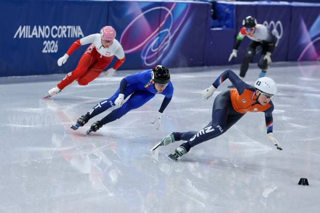 Team Italia during the Olympic Winter Milano-Cortina 2026 Shirt Track Speed skating, Eisschnelllauf Team Relay on February 10, 2026 at Milano Ice Skating Arena in Milan, Italy  Copyright: xFabrizioxCarabelli IPAxSportx xipa-agency.netx xx IPA_71219596 IPA_Agency_IPA71219596